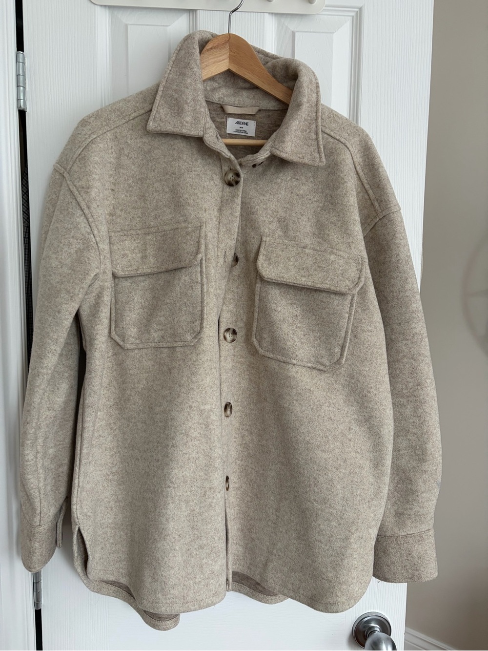 Ardene Beige Button-Up Shacket Jacket
